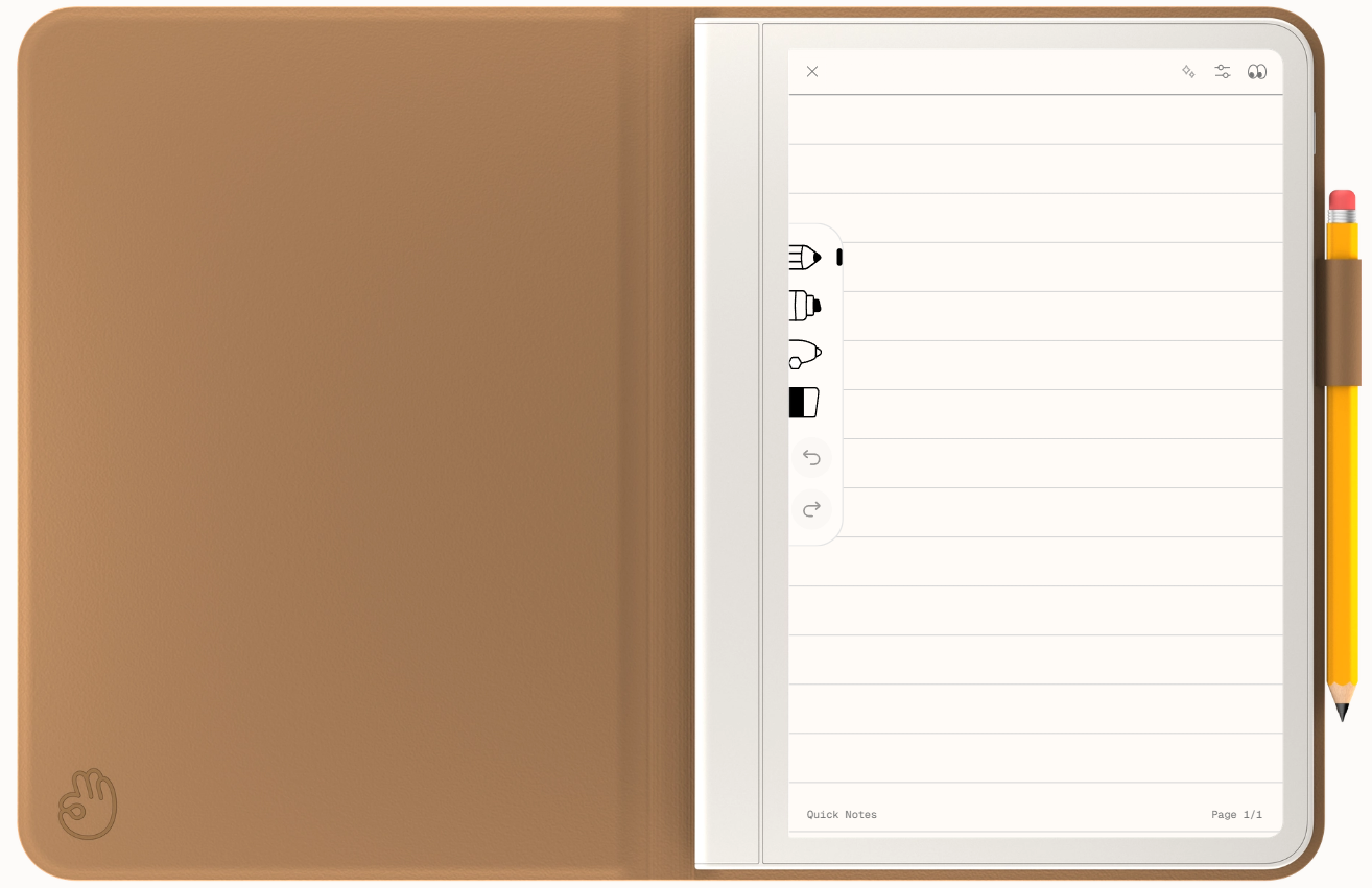 Open spiral notebook